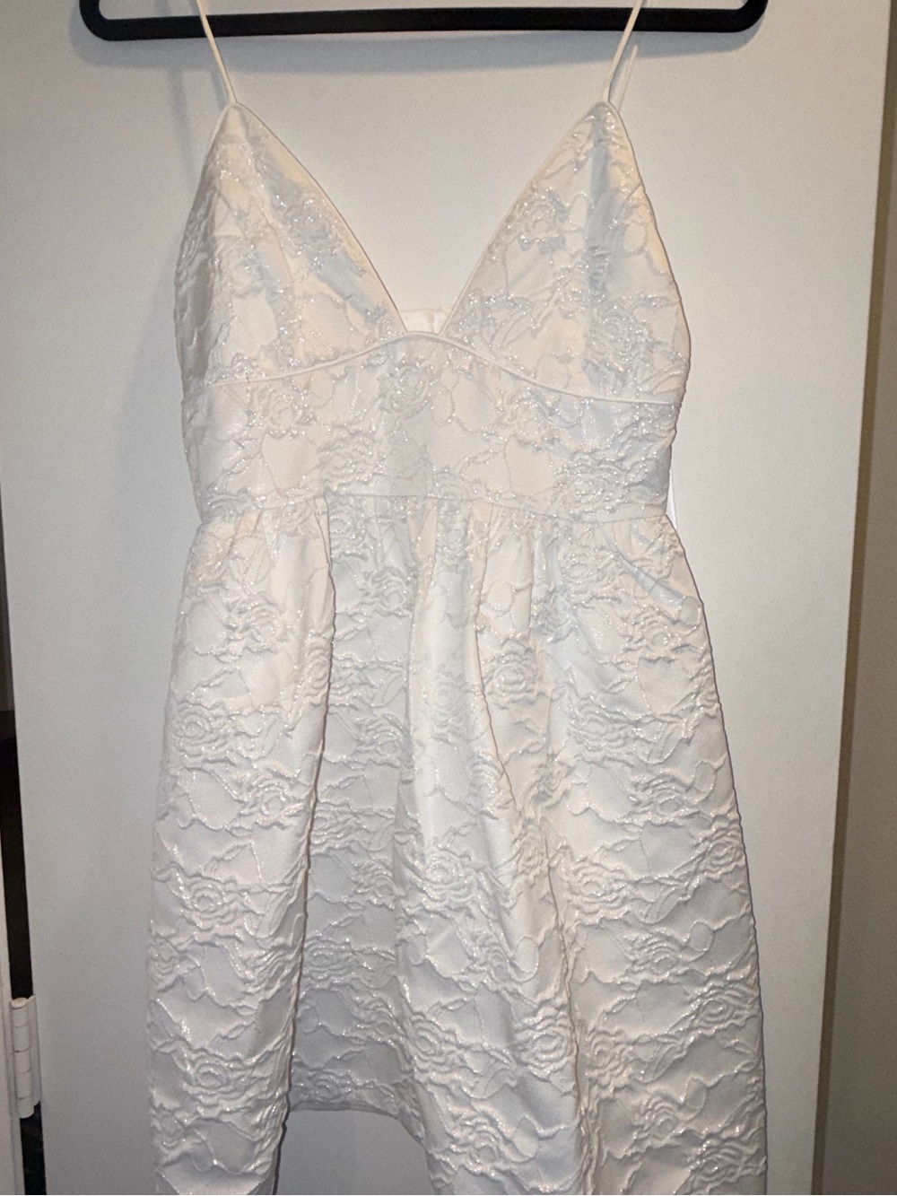 Bardot White Lace Spaghetti-Strap Mini Dress